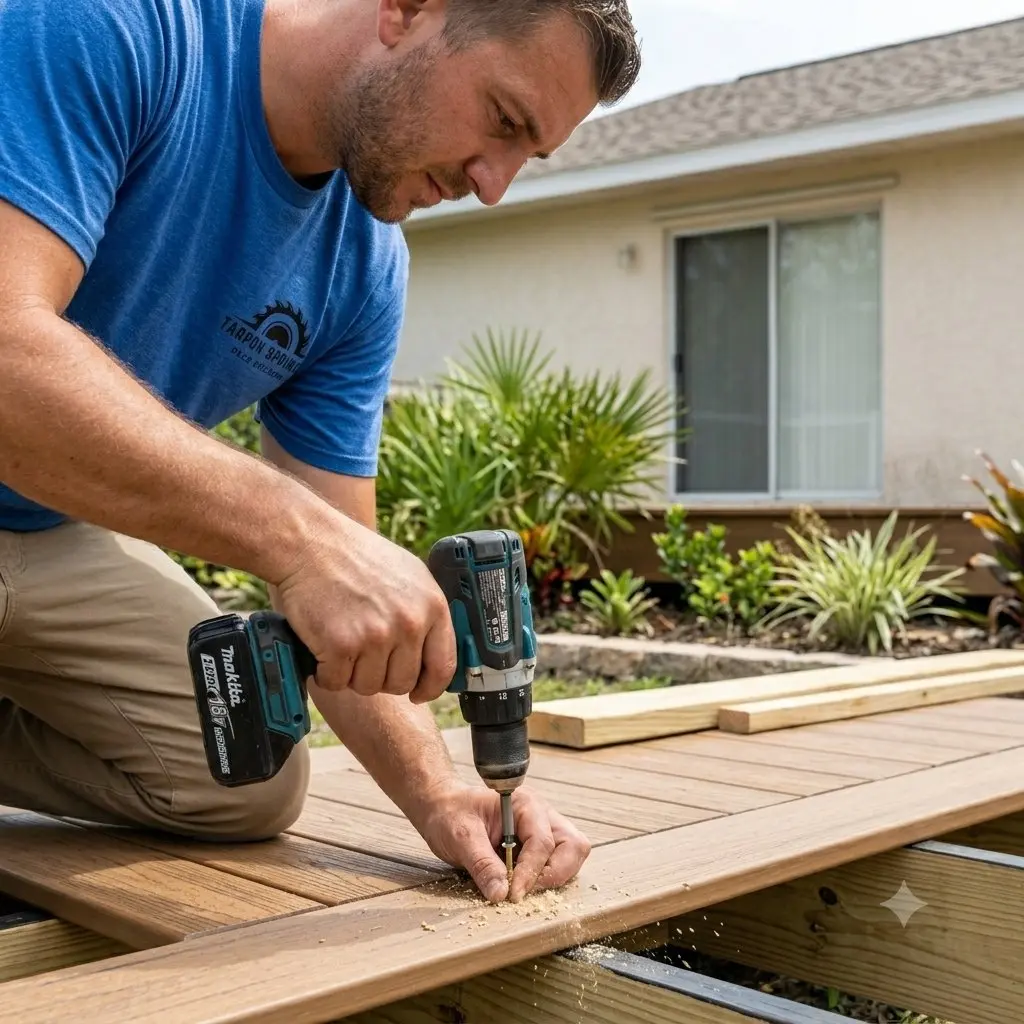 Tarpon Springs deck builder shaking hands with a homeowner