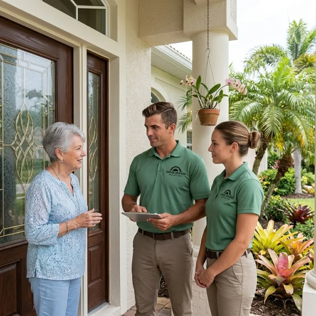 Tarpon Springs Deck Builders team meeting with a homeowner for a free deck consultation